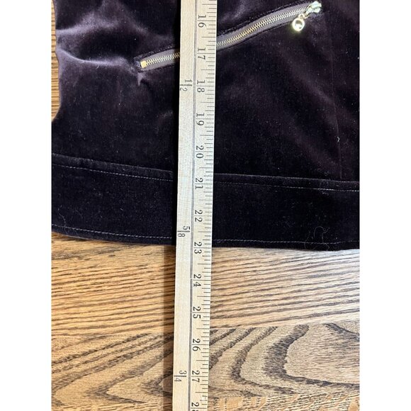 Vintage St. John Sport Womens Brown Velour Gold Zip Up Lined Jacket Sz XL Retro - Picture 15 of 16